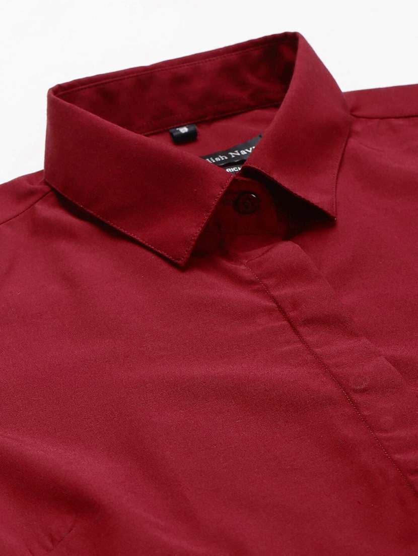 women solid collared long sleeve shirt - 22038402 -  Standard Image - 4