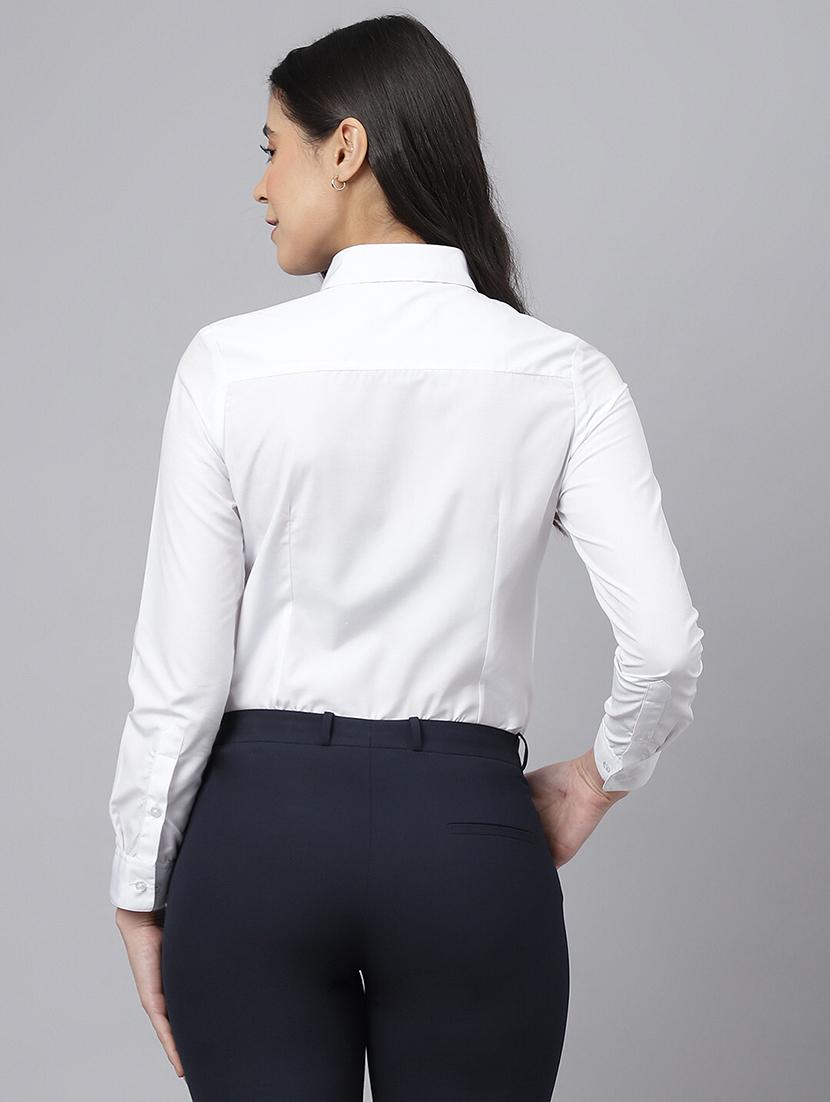 women solid collared long sleeve regular fit shirt - 22038408 -  Standard Image - 1