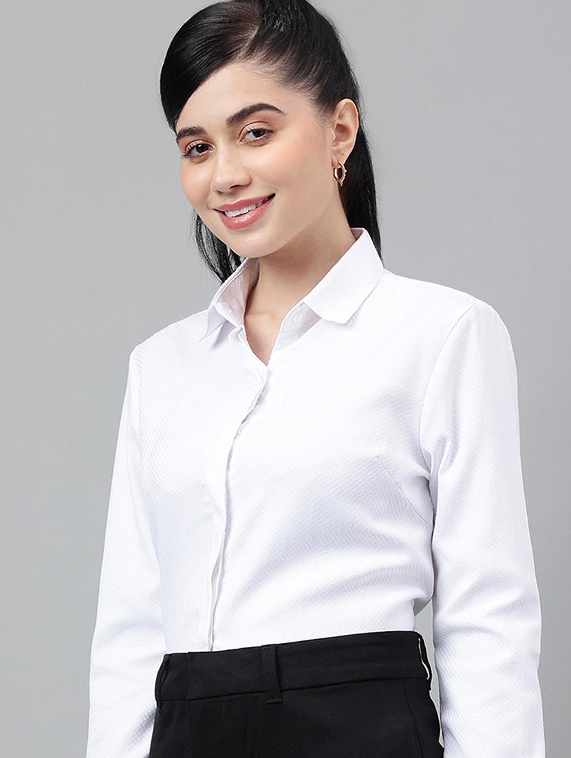 women solid collared long sleeve shirt - 22038415 -  Standard Image - 1