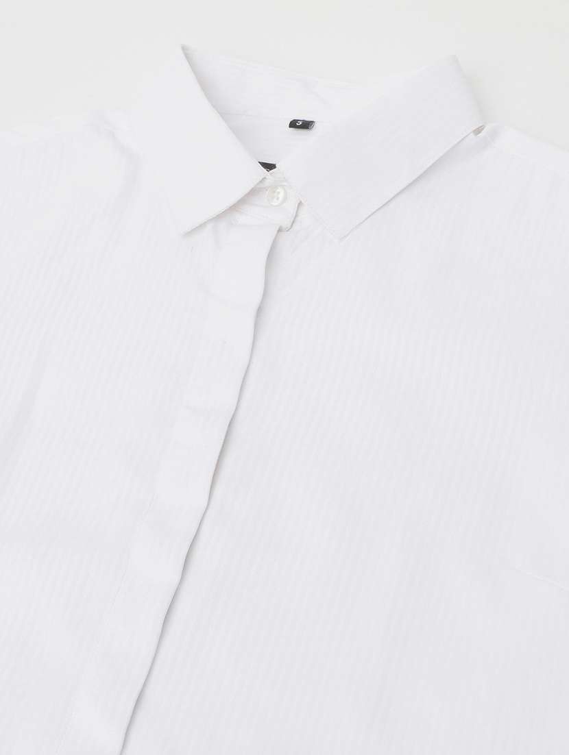 women solid collared long sleeve shirt - 22038416 -  Standard Image - 4