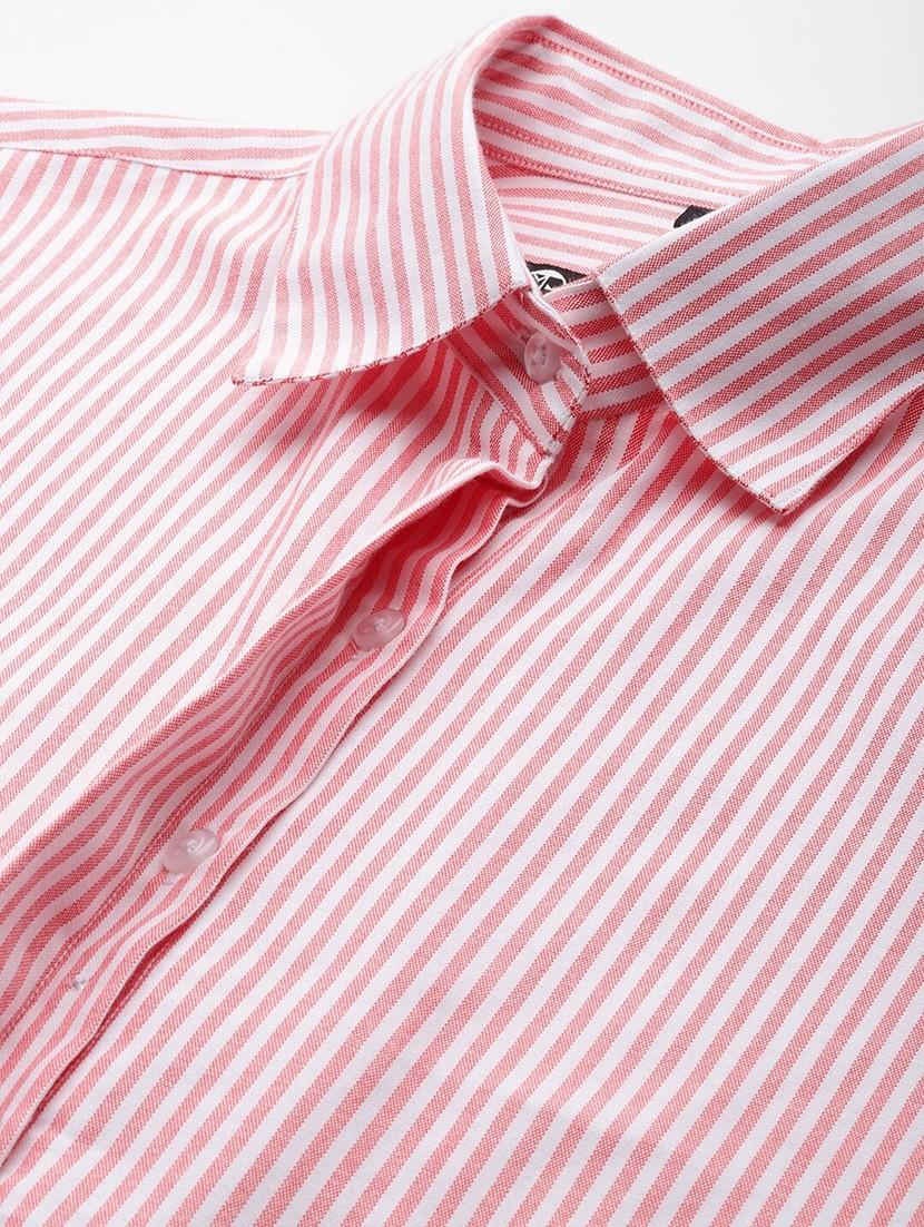 women striped collared long sleeve regular fit shirt - 22038443 - Standard Image - 4