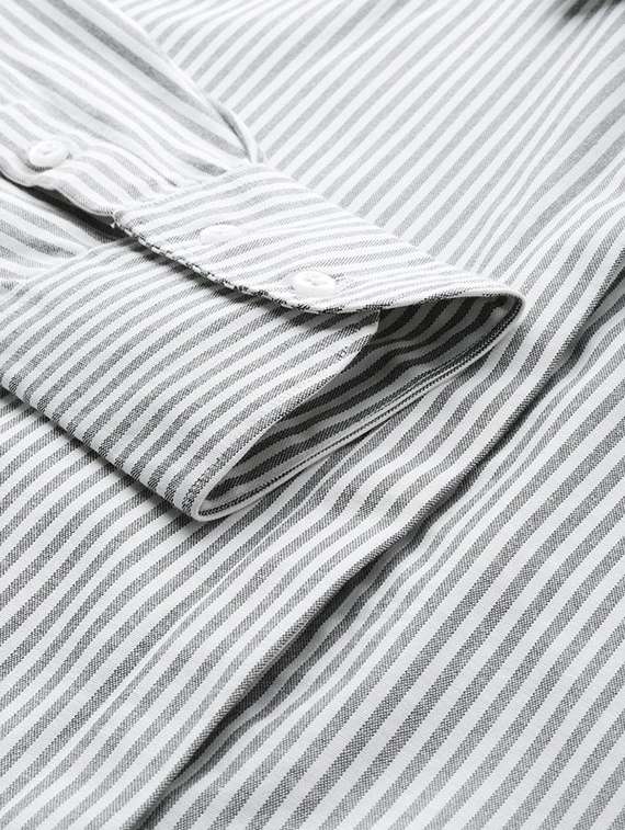 women striped collared long sleeve shirt - 22038445 - Standard Image - 4