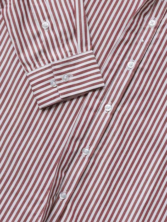 women striped collared long sleeve shirt - 22038460 -  Standard Image - 4