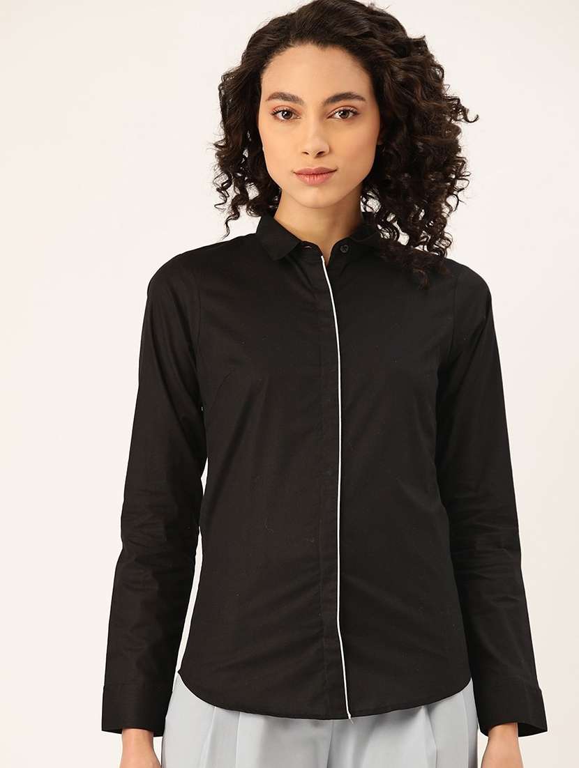 black cotton regular shirt