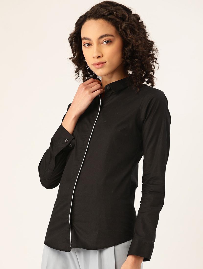black cotton regular shirt - 22038481 - Standard Image - 1