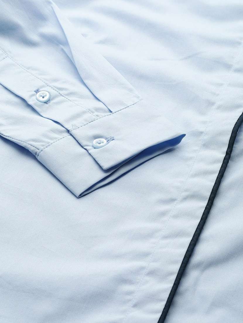 women solid collared long sleeve shirt - 22038482 -  Standard Image - 4