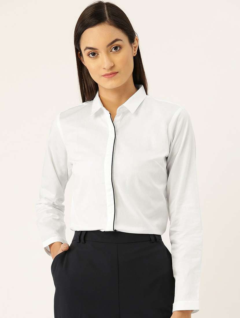 white cotton regular shirt