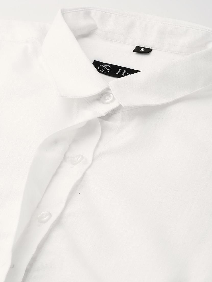 white linen blend regular shirt - 22038485 - Standard Image - 4