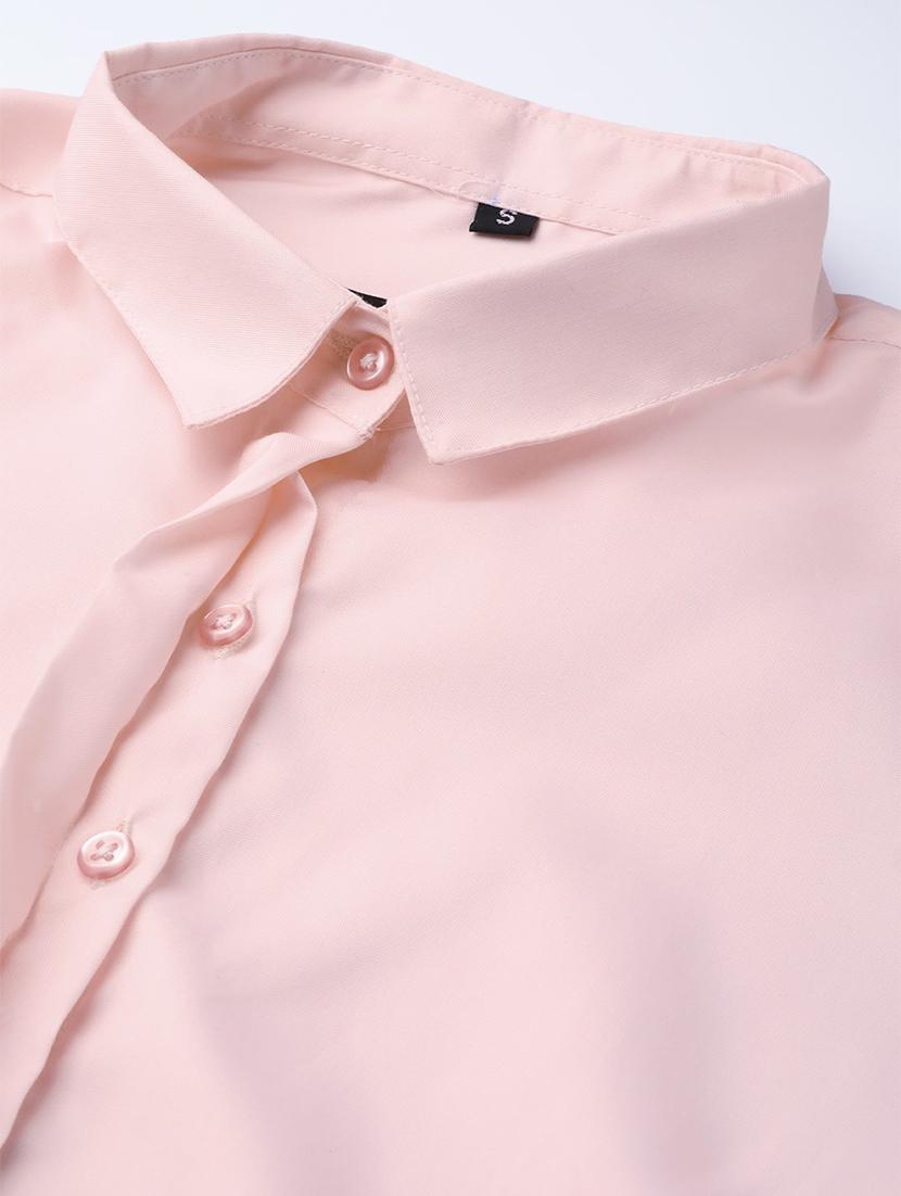 women solid collared three quarter sleeve shirt - 22038486 - Standard Image - 4