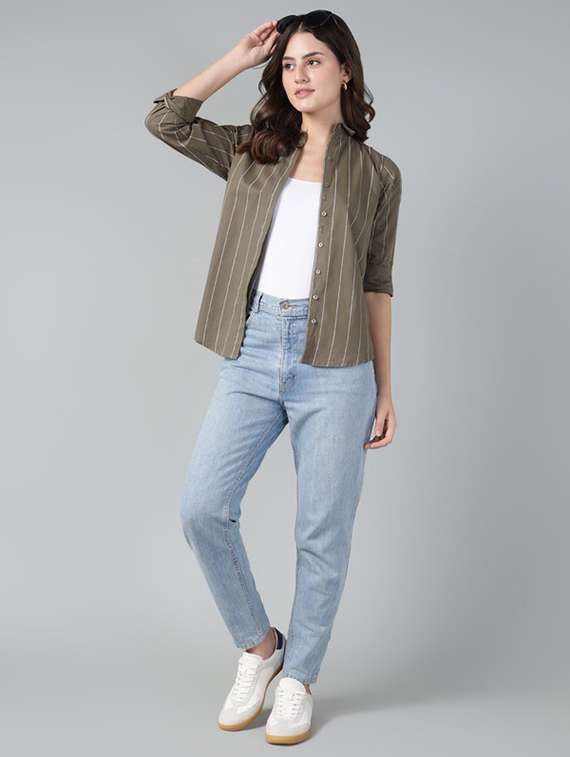 mustard cotton regular shirt - 22038496 -  Standard Image - 4