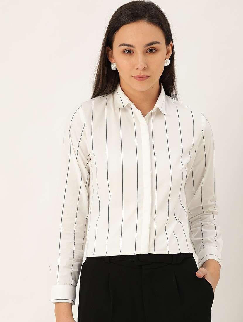 white cotton regular shirt