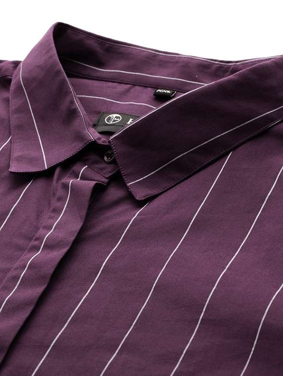 women plus size striped collared long sleeve shirt - 22038510 -  Standard Image - 4