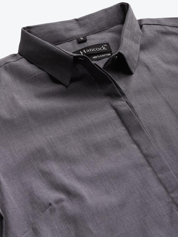 women solid collared long sleeve shirt - 22038527 - Standard Image - 4