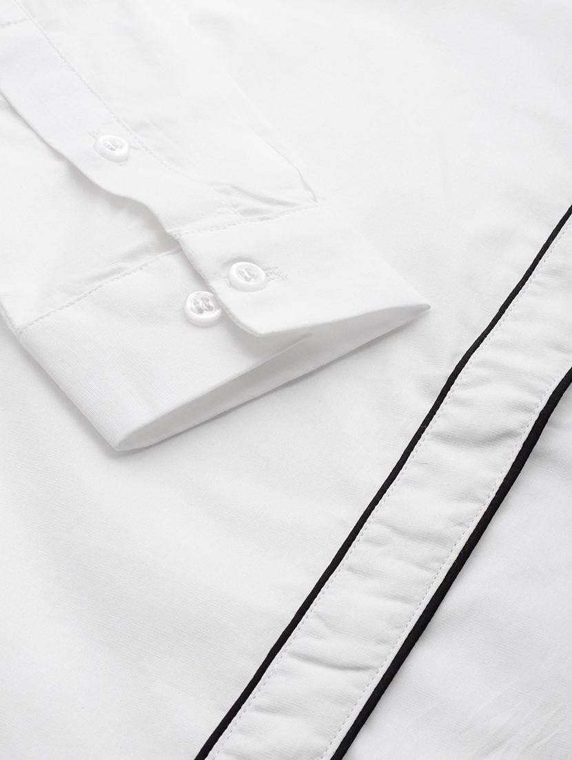women solid collared long sleeve shirt - 22038528 - Standard Image - 4