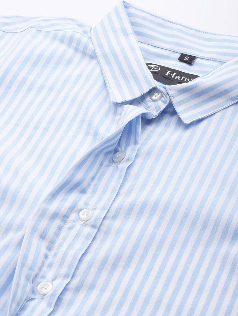 women striped collared long sleeve shirt - 22038530 - Standard Image - 4