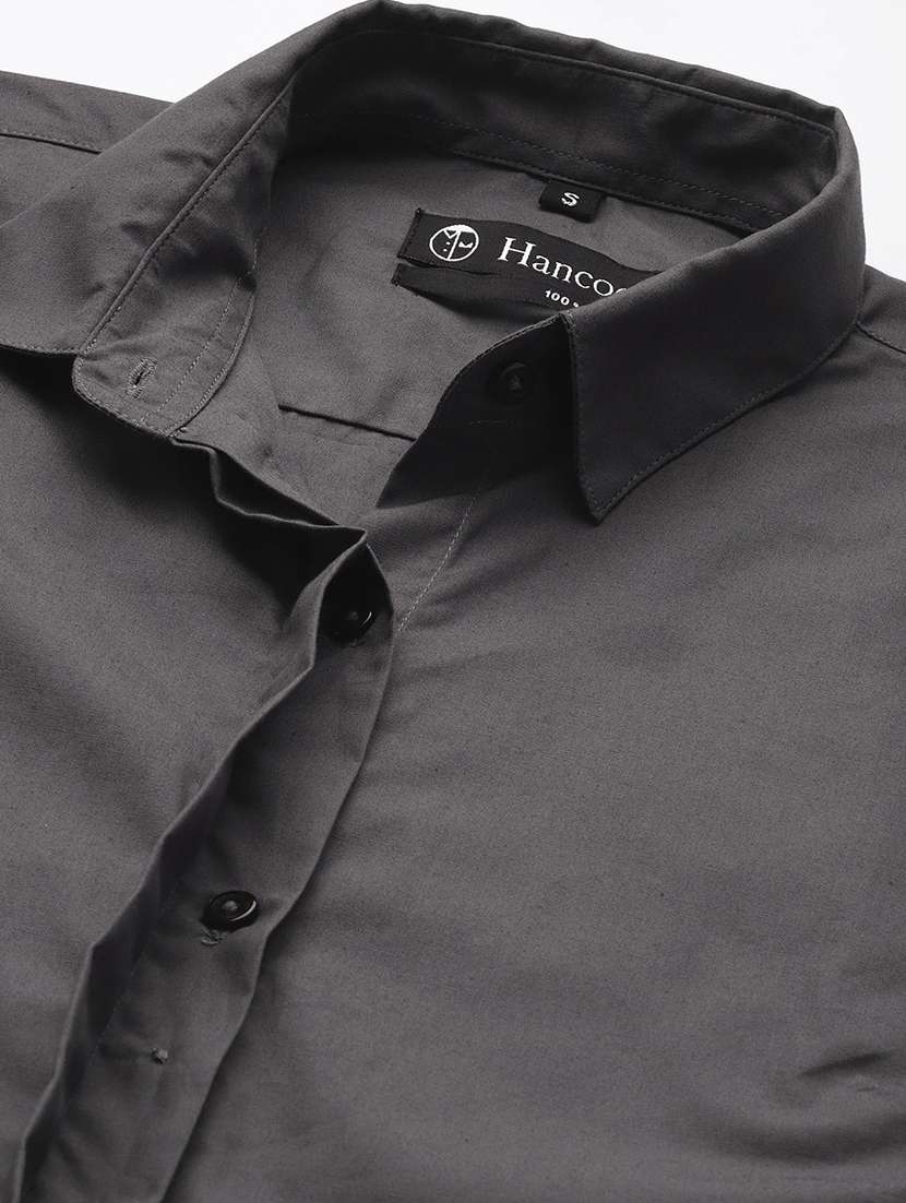 women solid collared long sleeve shirt - 22038553 -  Standard Image - 4