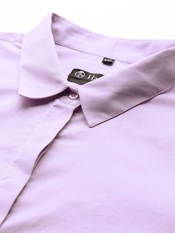 women plus size solid collared long sleeve shirt - 22038557 -  Standard Image - 4