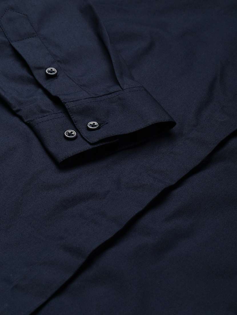 navy blue cotton regular shirt - 22038558 -  Standard Image - 4