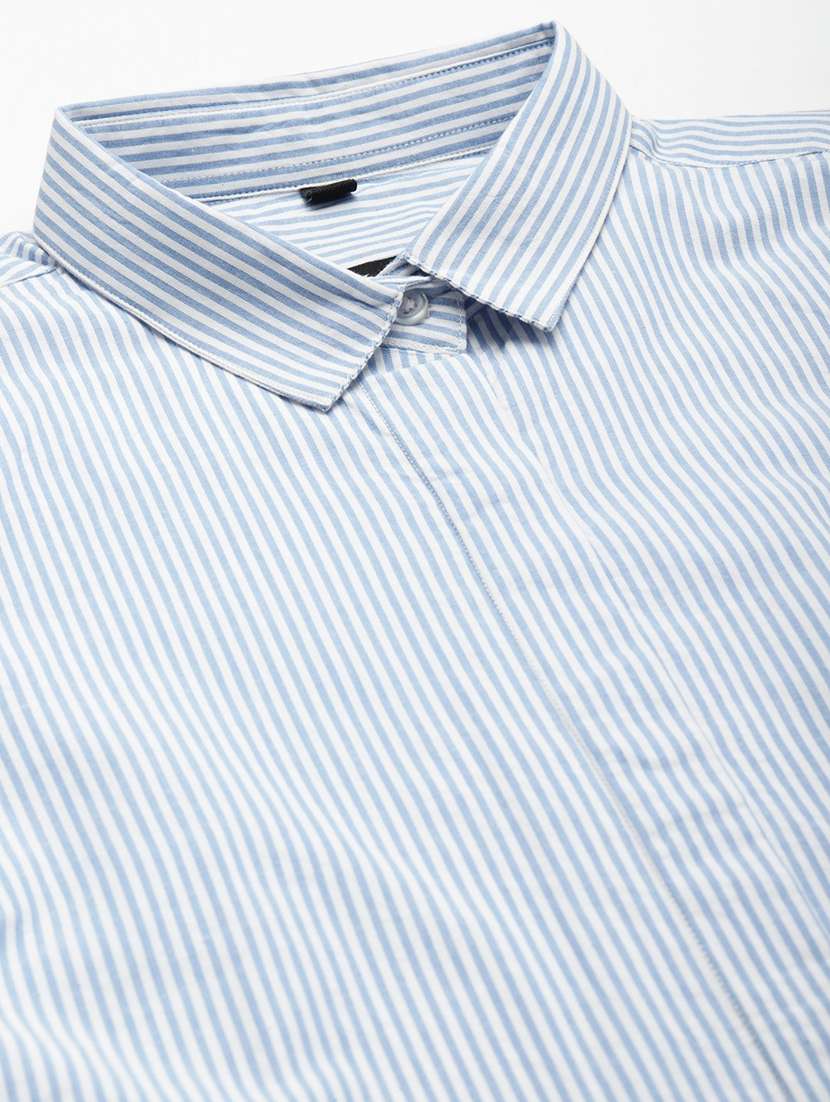 women striped collared long sleeve regular fit shirt - 22038569 -  Standard Image - 4