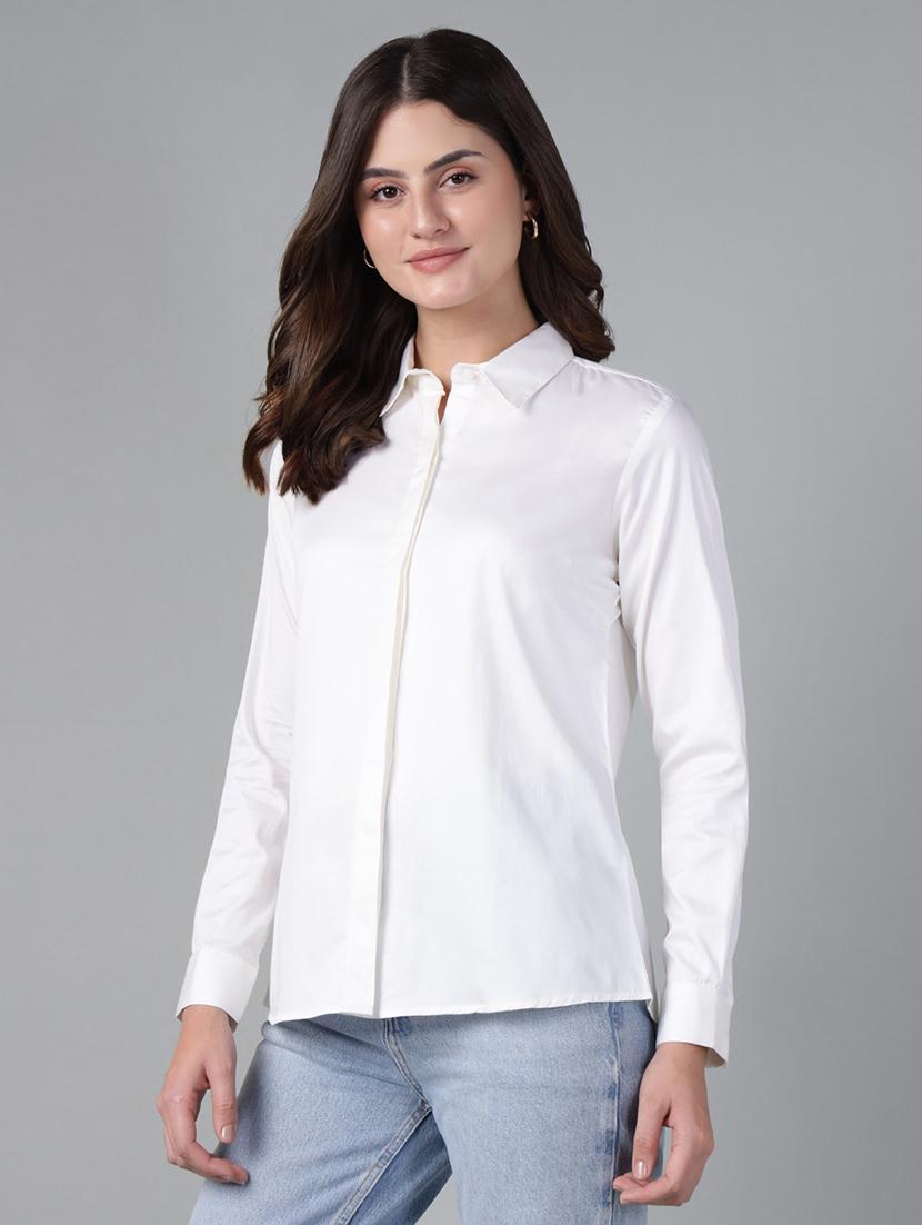 white cotton regular shirt - 22038582 - Standard Image - 1