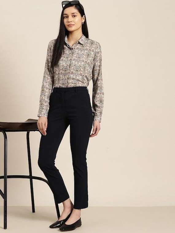 women printed collared long sleeves regular shirt - 22038591 - Standard Image - 4