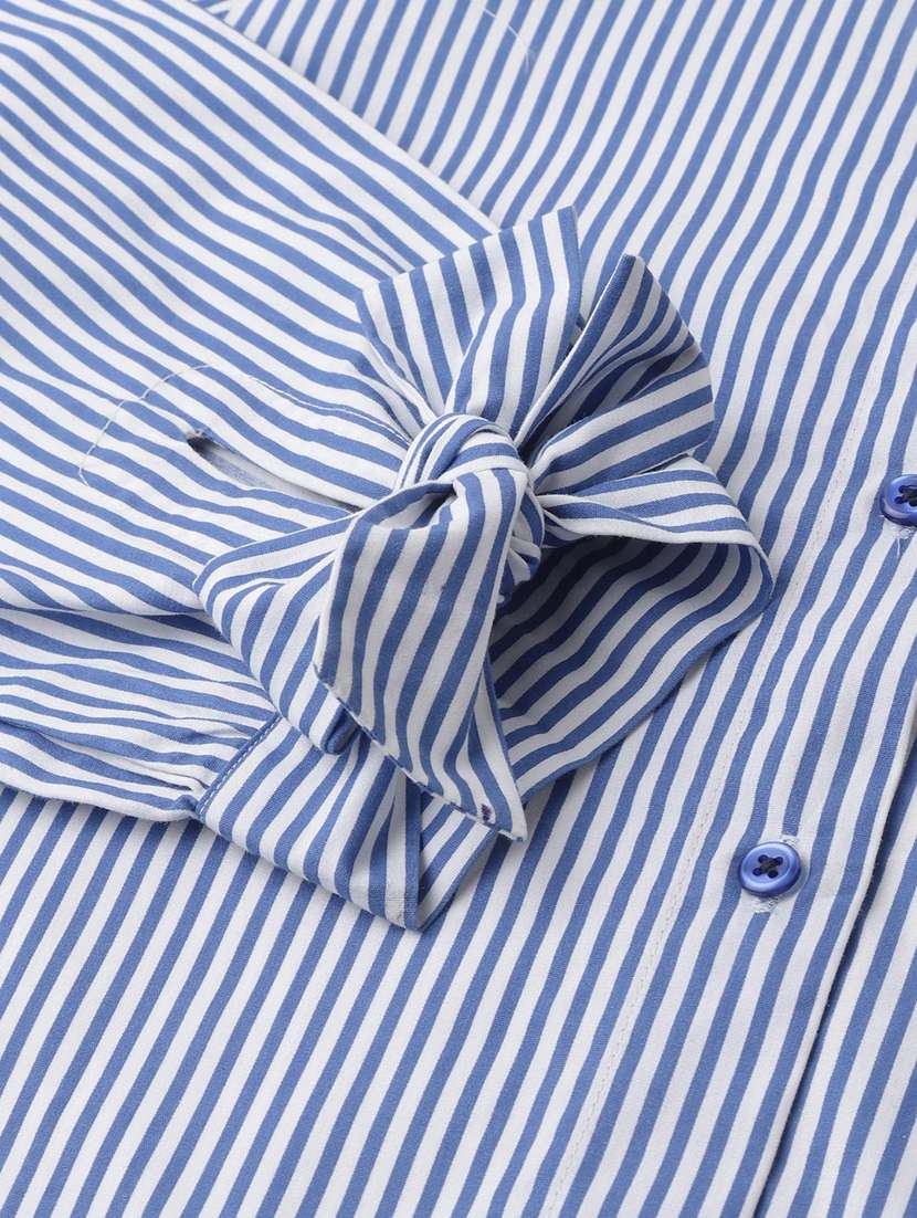 women striped peter pan collar shirt - 22038643 - Standard Image - 4