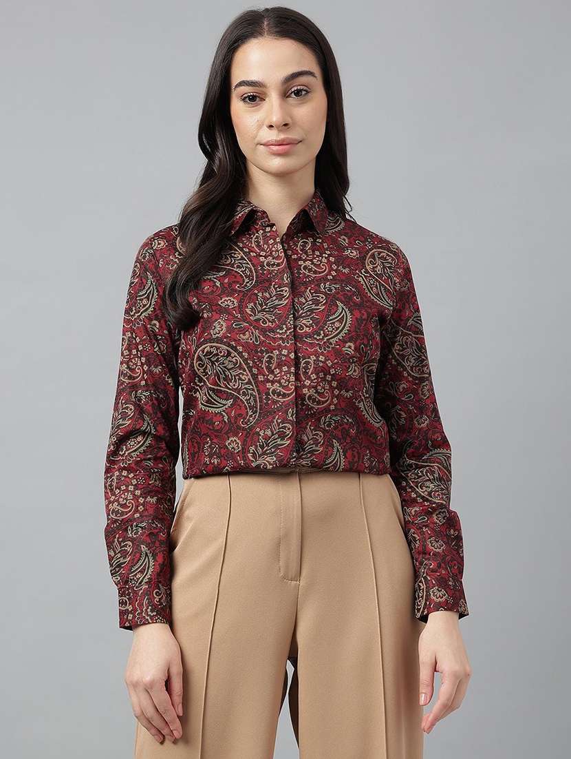 women collared long sleeve regular fit shirt - 22038649 -  Standard Image - 1