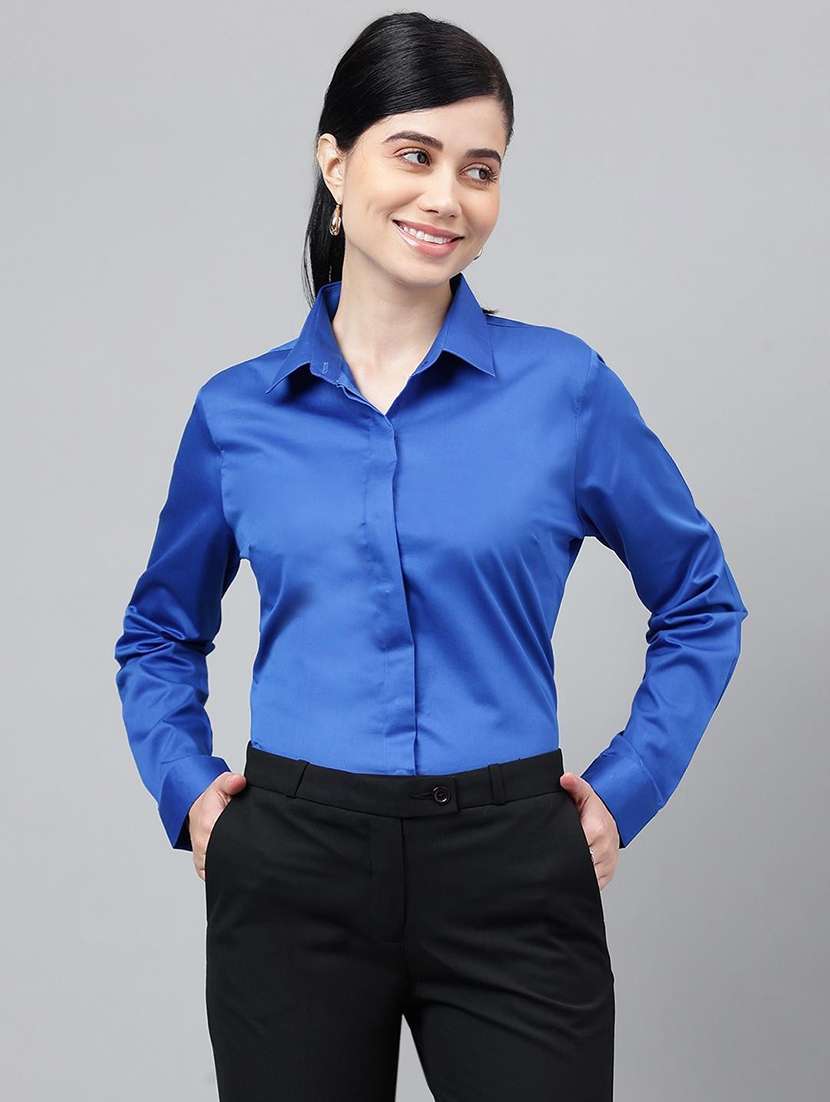 women collared long sleeve regular fit shirt - 22038665 -  Standard Image - 1