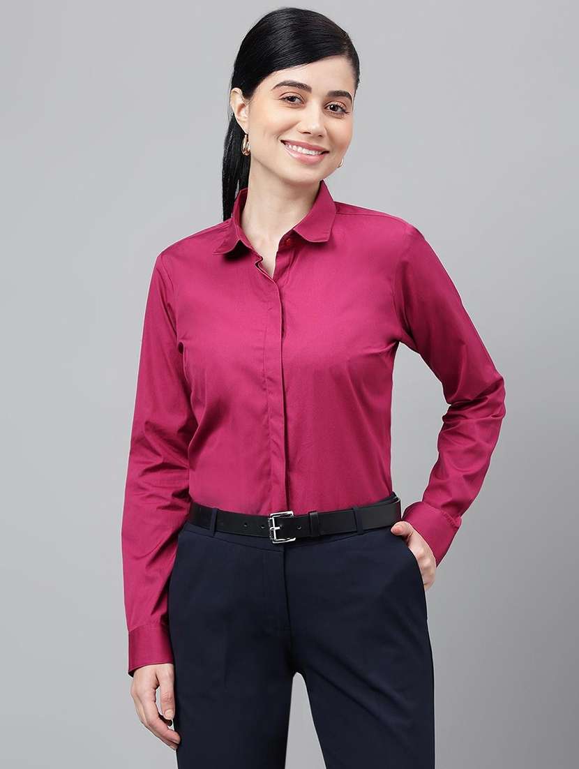 women collared long sleeve regular fit shirt - 22038666 -  Standard Image - 1