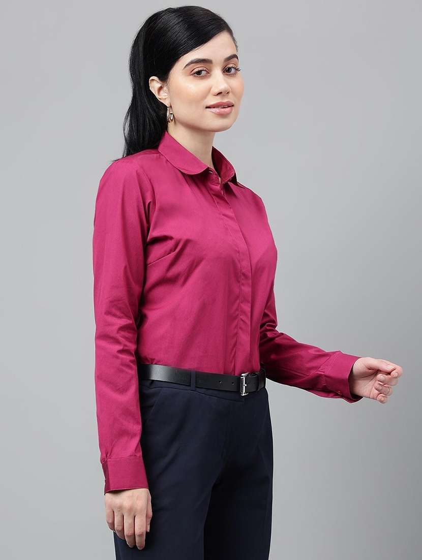women collared long sleeve regular fit shirt - 22038666 -  Standard Image - 4