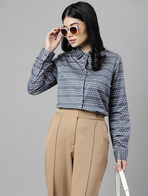 women collared long sleeve regular fit shirt - 22038679 -  Standard Image - 0