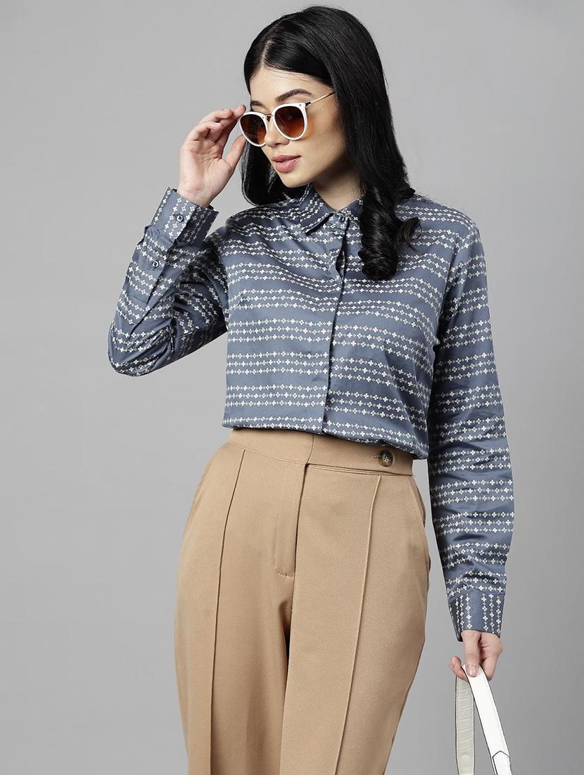 women collared long sleeve regular fit shirt - 22038679 -  Zoom Image - 0