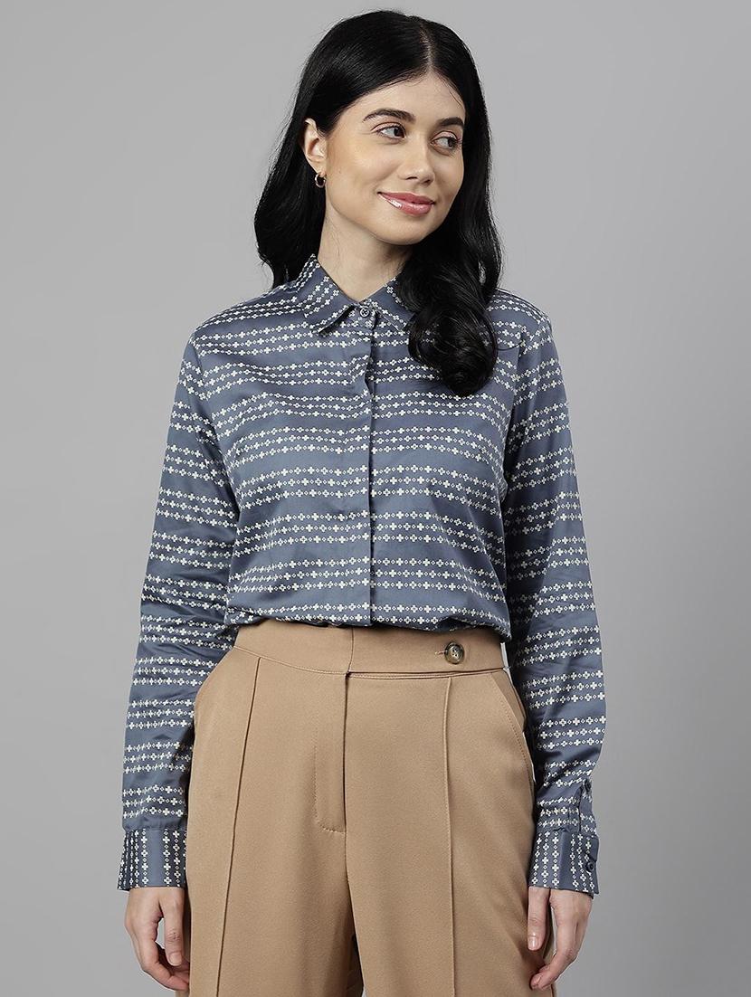 women collared long sleeve regular fit shirt - 22038679 -  Standard Image - 1