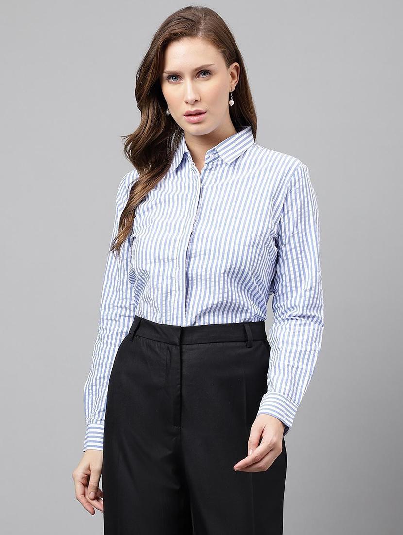women collared long sleeve regular fit shirt - 22038685 - Standard Image - 1