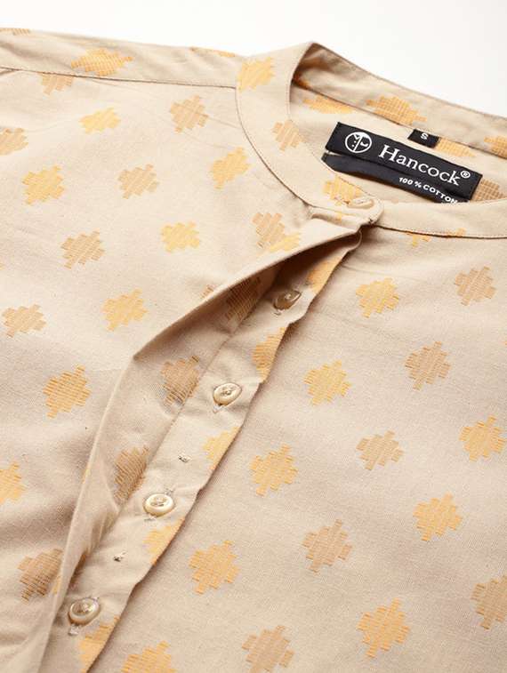 women printed mandarin collared long sleeves shirt - 22038697 -  Standard Image - 4