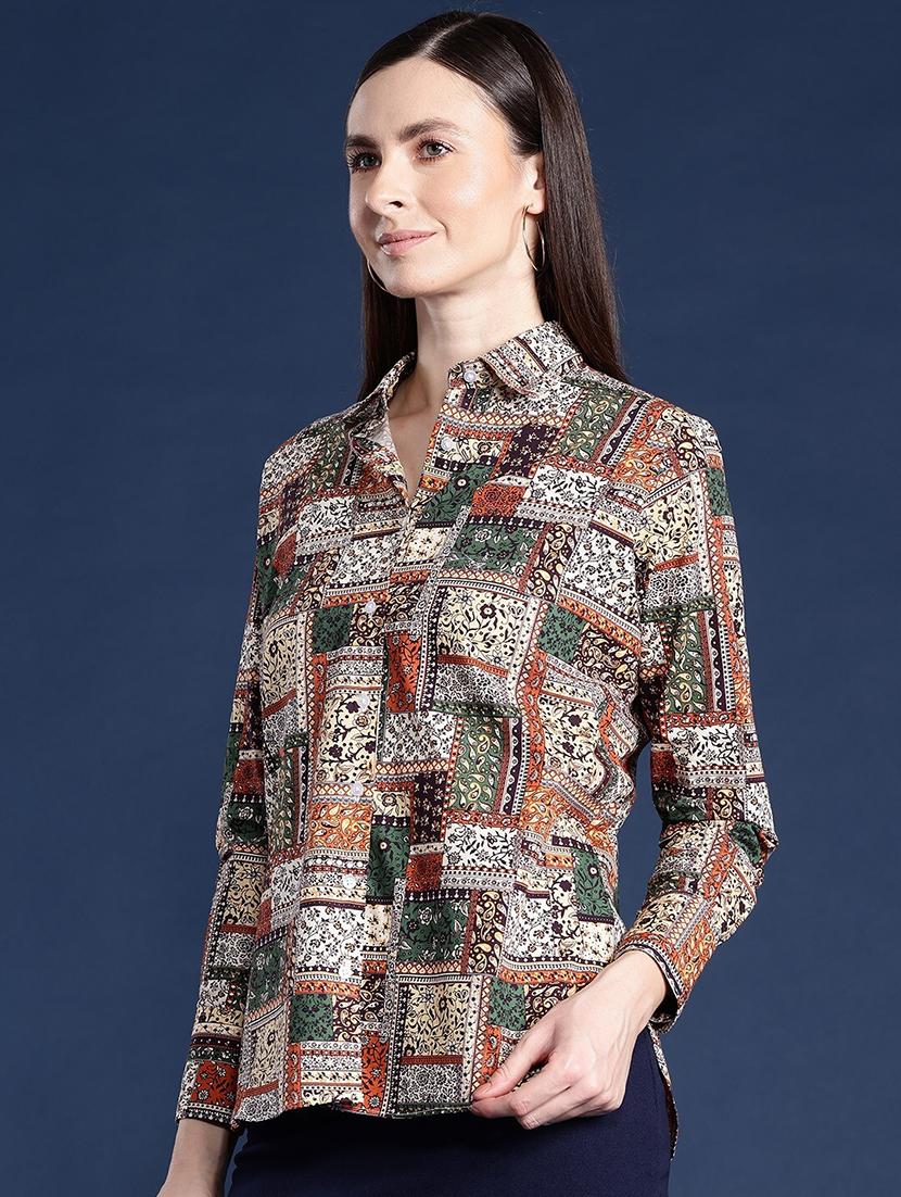 women collared long sleeve regular fit shirt - 22038702 - Standard Image - 1