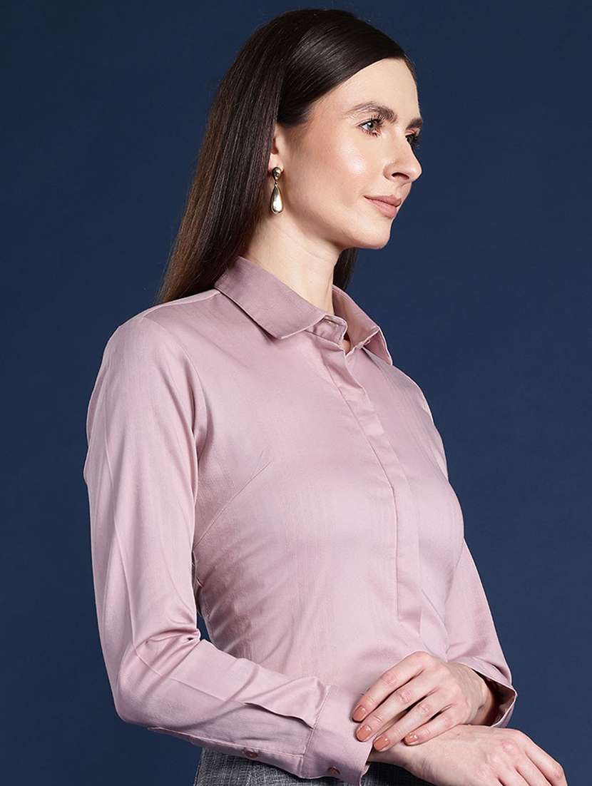 women collared long sleeve regular fit shirt - 22038712 -  Standard Image - 1