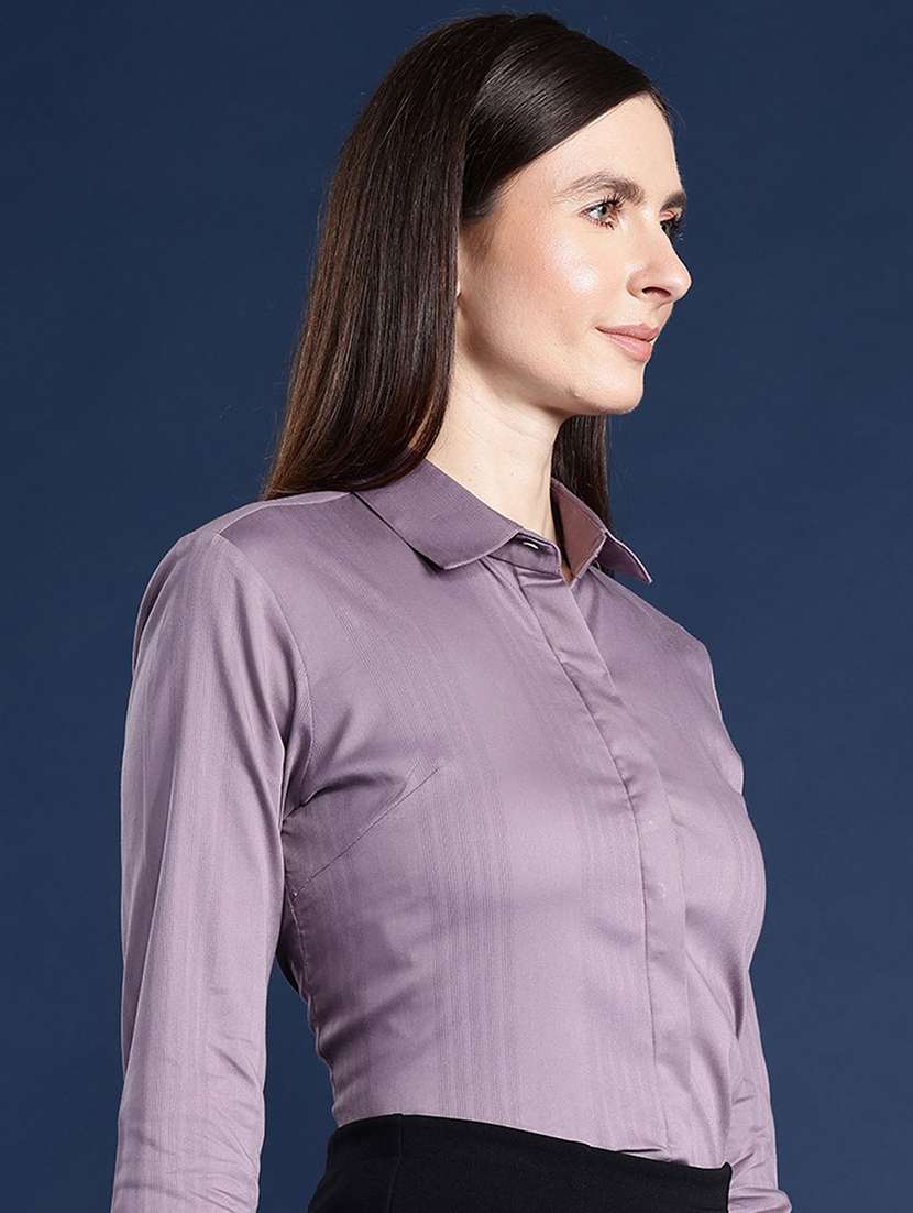 women collared long sleeve regular fit shirt - 22038714 -  Standard Image - 1