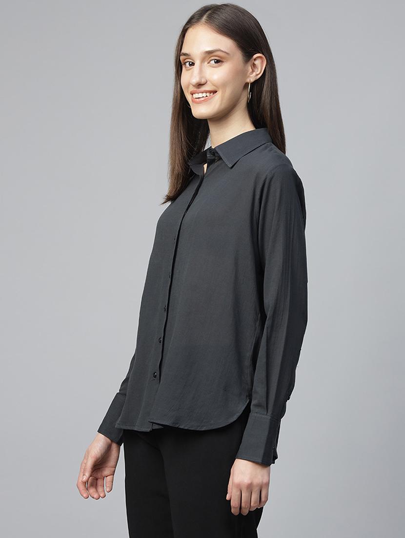 women collared long sleeve regular fit shirt - 22038741 - Standard Image - 1