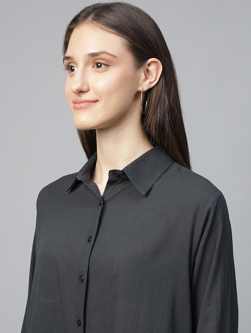 women collared long sleeve regular fit shirt - 22038741 - Standard Image - 4