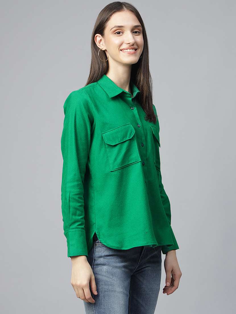 women collared long sleeve regular fit shirt - 22038748 -  Standard Image - 1