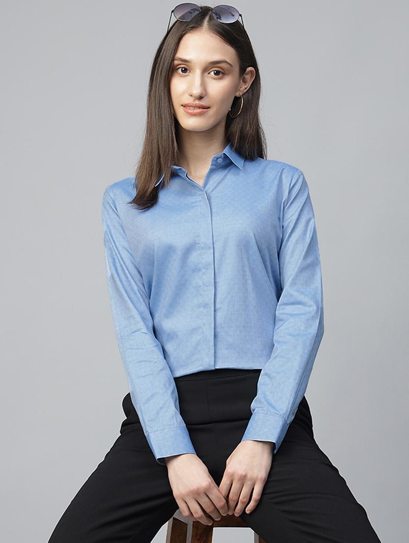 women self designed collared long sleeve shirt - 22038752 - Zoom Image - 0