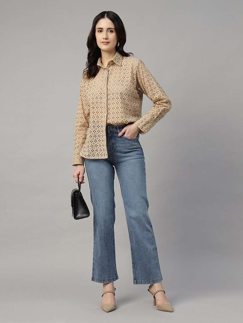 women collared long sleeve regular fit shirt - 22038764 - Standard Image - 4