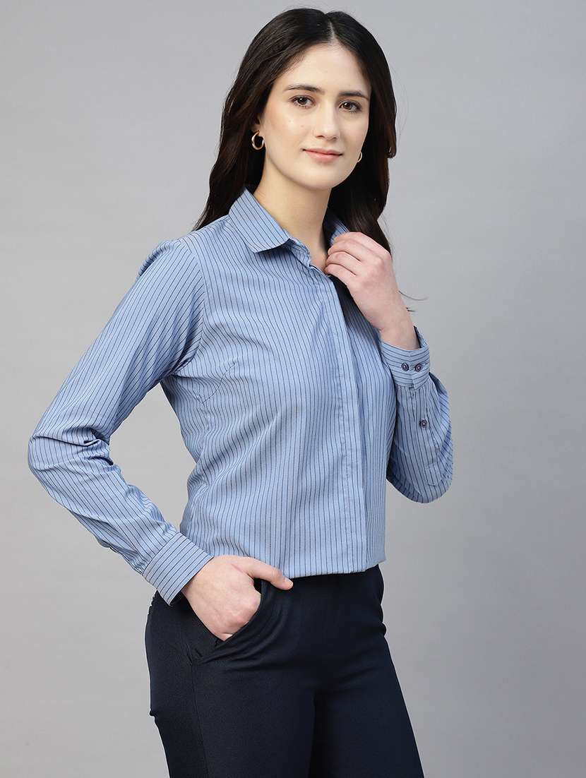 women collared long sleeve regular fit shirt - 22038767 - Standard Image - 1