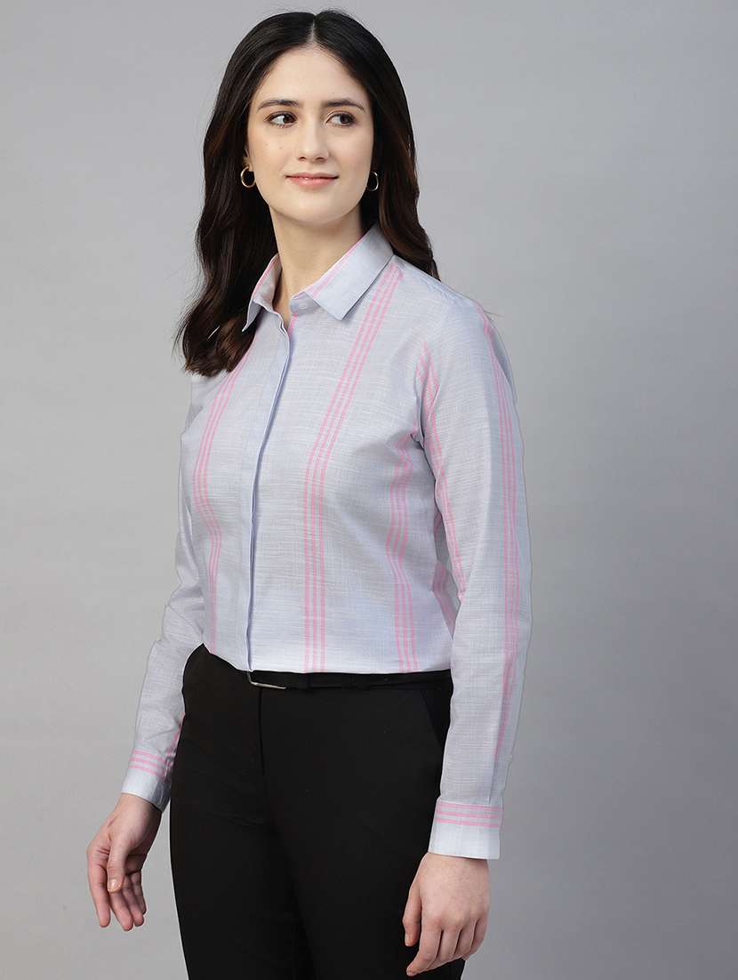 women collared long sleeve regular fit shirt - 22038771 -  Standard Image - 1