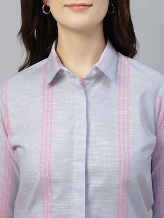 women collared long sleeve regular fit shirt - 22038771 -  Standard Image - 4