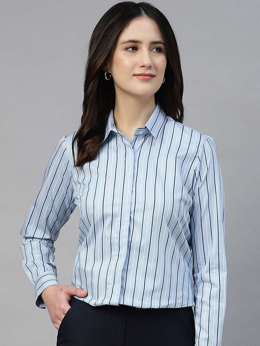 women collared long sleeve regular fit shirt