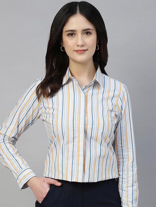 women collared long sleeve regular fit shirt - 22038776 - Standard Image - 0