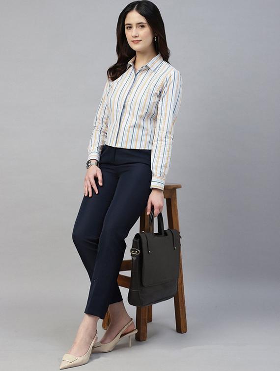 women collared long sleeve regular fit shirt - 22038776 - Standard Image - 4
