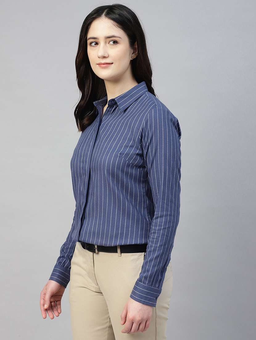 women collared long sleeve regular fit shirt